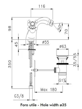CLASSICA - Countertop bidet tap with aerator by GUGLIELMI RUBINETTERIE - view 3